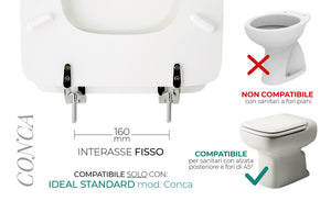 Sedile per WC modello CONCA - Misure 35,1x46,30 cm.