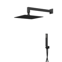 Set per doccia rettangolare in acciaio inox nero opaco 20x30 centimetri *** finitura- nero opaco, confezione 1