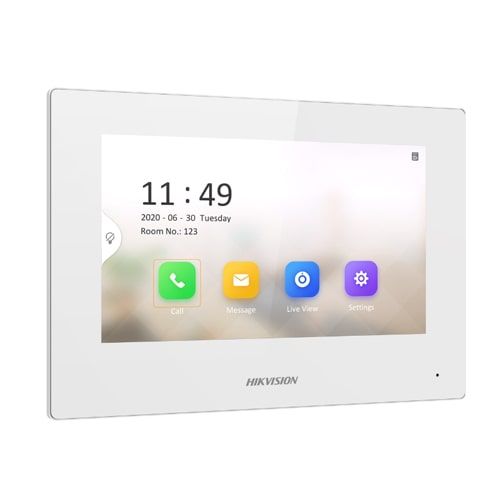 Hikvision DS-KH6320-WTE1 Monitor Display interno 7" Touch Screen Intercom POE Bianco