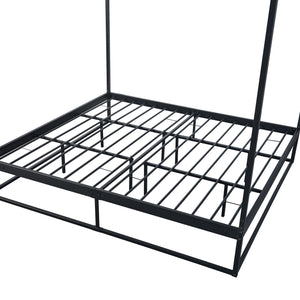 Letto a Baldacchino Kristianstad Struttura in Metallo Nero 180 x 200 cm [en.casa]