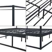 Letto a Baldacchino Kristianstad Struttura in Metallo Nero 180 x 200 cm [en.casa]