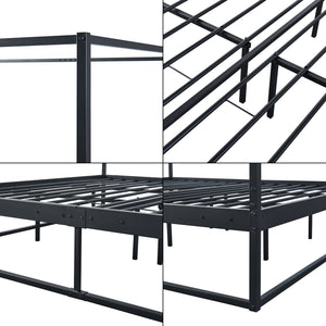 Letto a Baldacchino Kristianstad Struttura in Metallo Nero 180 x 200 cm [en.casa]