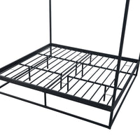 Letto a Baldacchino Kristianstad Struttura in Metallo Nero 180 x 200 cm [en.casa]