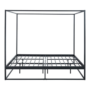 Letto a Baldacchino Kristianstad Struttura in Metallo Nero 180 x 200 cm [en.casa]