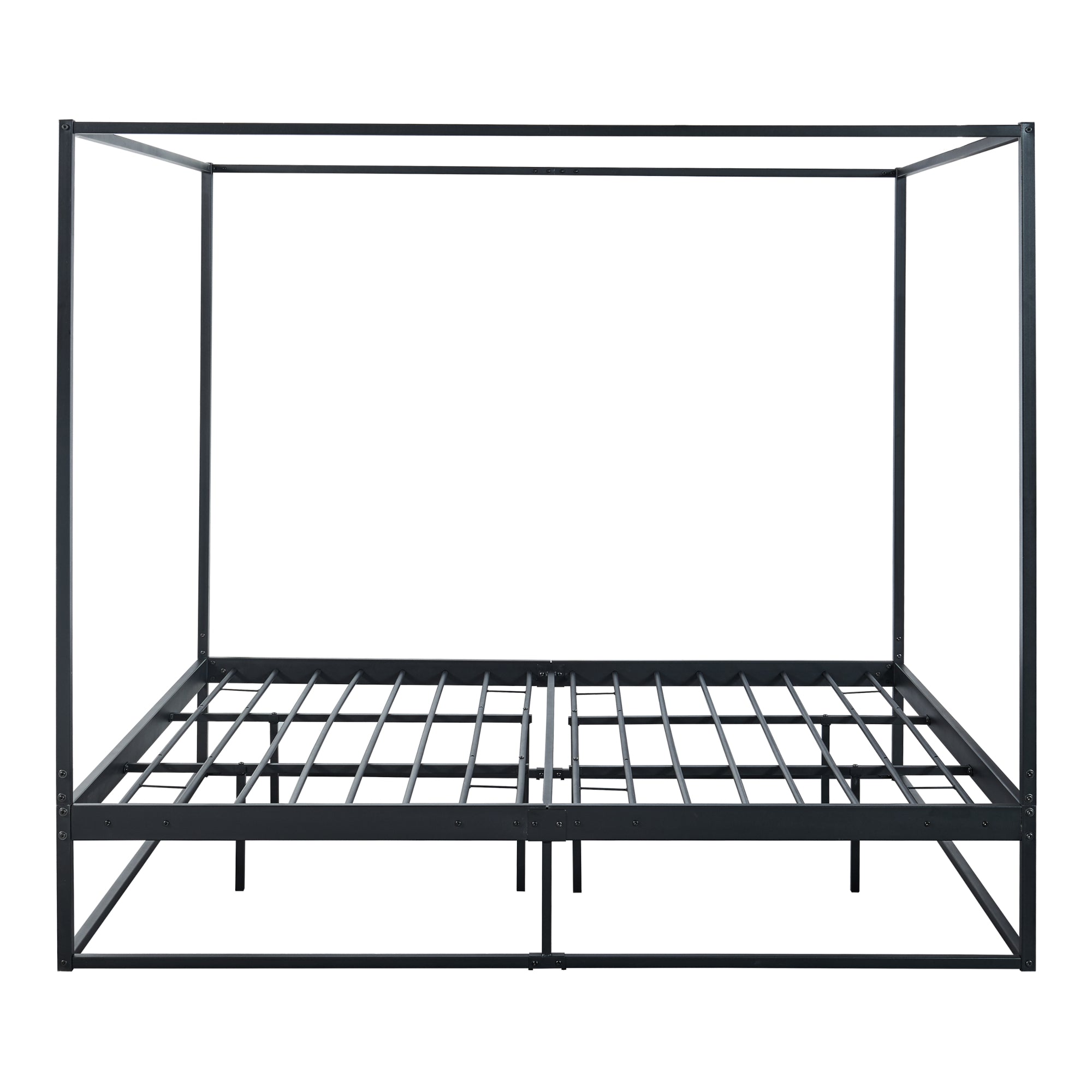 Letto a Baldacchino Kristianstad Struttura in Metallo Nero 180 x 200 cm [en.casa]