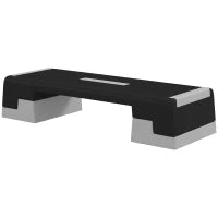 Stepper ad Altezza Regolabile con Gradini Rimovibili e Fondo Antiscivolo, in ABS, 97x36x15/20/25 cm, Grigio
