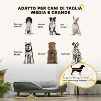 Cuccia Divano per Cani con Imbottitura, Lettino per Cani Taglia Grande e Media fino 25kg, 90x78x25cm, Grigio