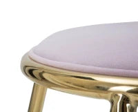 Sgabello Glam Emily Rosa Cm Ø 45X45 (Misura Gambe Cm 45)