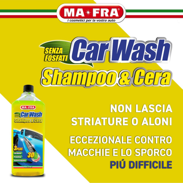 Car wash shampoo e cera 1000 ml per lavaggio e lucidatura carrozzeria