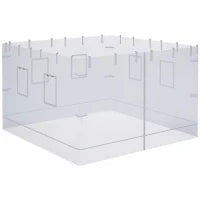Parete per Gazebo 3x3 in Nylon, Set 3 Pezzi Zanzariera con 6 Finestre e Porta con Cerniera, 300Lx195 cm