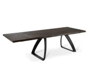 E-STYLO Tavolo allungabile con top in rovere termocotto e gambe in metallo nero, 100cm X 200/300cm H. 76cm.