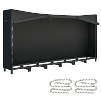 Legnaia da Esterno in Metallo con Telo Impermeabile, Capacità 0.8m³, Struttura Regolabile, 235x31x116 cm, Nero