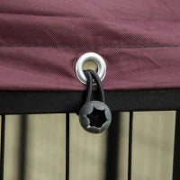 Recinto per Cani da Esterno con Serratura, 2 Ciotole Girevoli e Copertura Rimovibile, Nero e Rosso