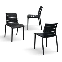 PAZZO DESIGN Sedia Brad Nero set da 6 sedie in Polipropilene