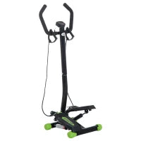 Stepper Professionale con Manubrio e Corde in Acciaio per Allenamento a Casa, 40 x 40 x 118cm, Nero