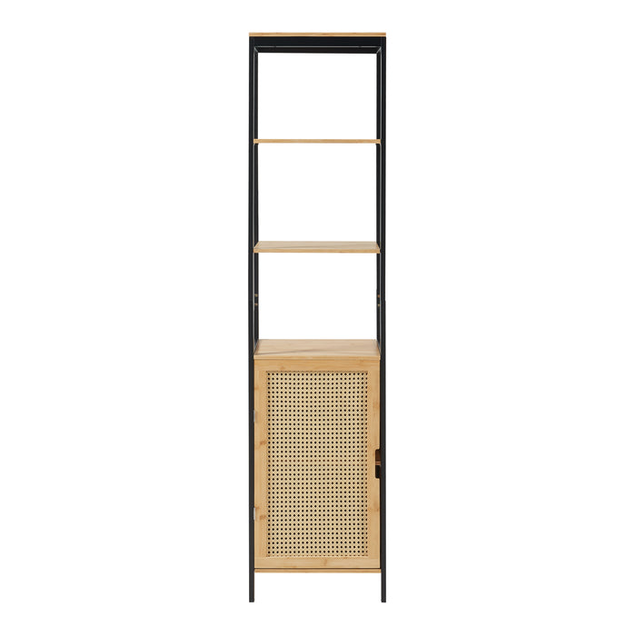 Mobile a Colonna Tervola per Bagno - Nero / Narurale [en.casa]