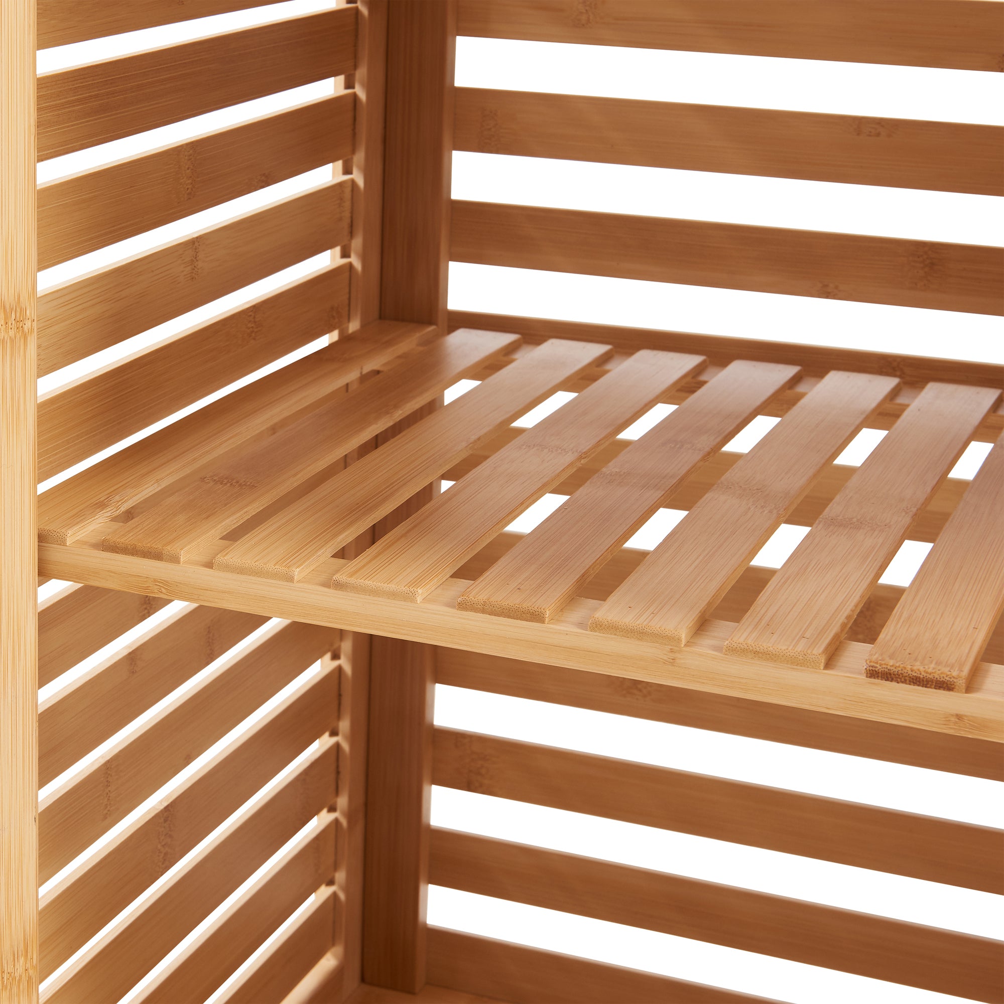 Mobile a Colonna da Bagno Boksereys con 3 Cassetti e Scomparti Chiusi 180 x 35 x 35 cm - Bambù Naturale [en.casa]