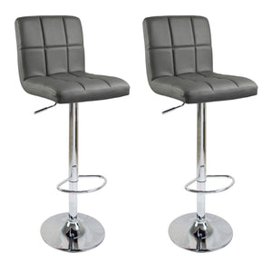 Sgabelli da bar di design in materiale sintetico set da 2 grigio 19_0000456