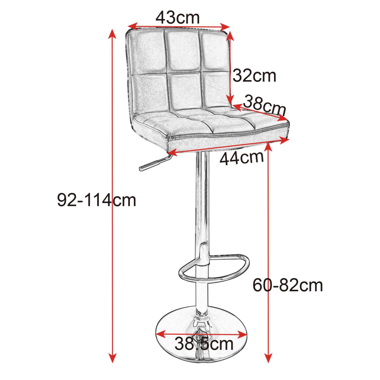 Sgabelli da bar di design in materiale sintetico set da 2 grigio 19_0000456