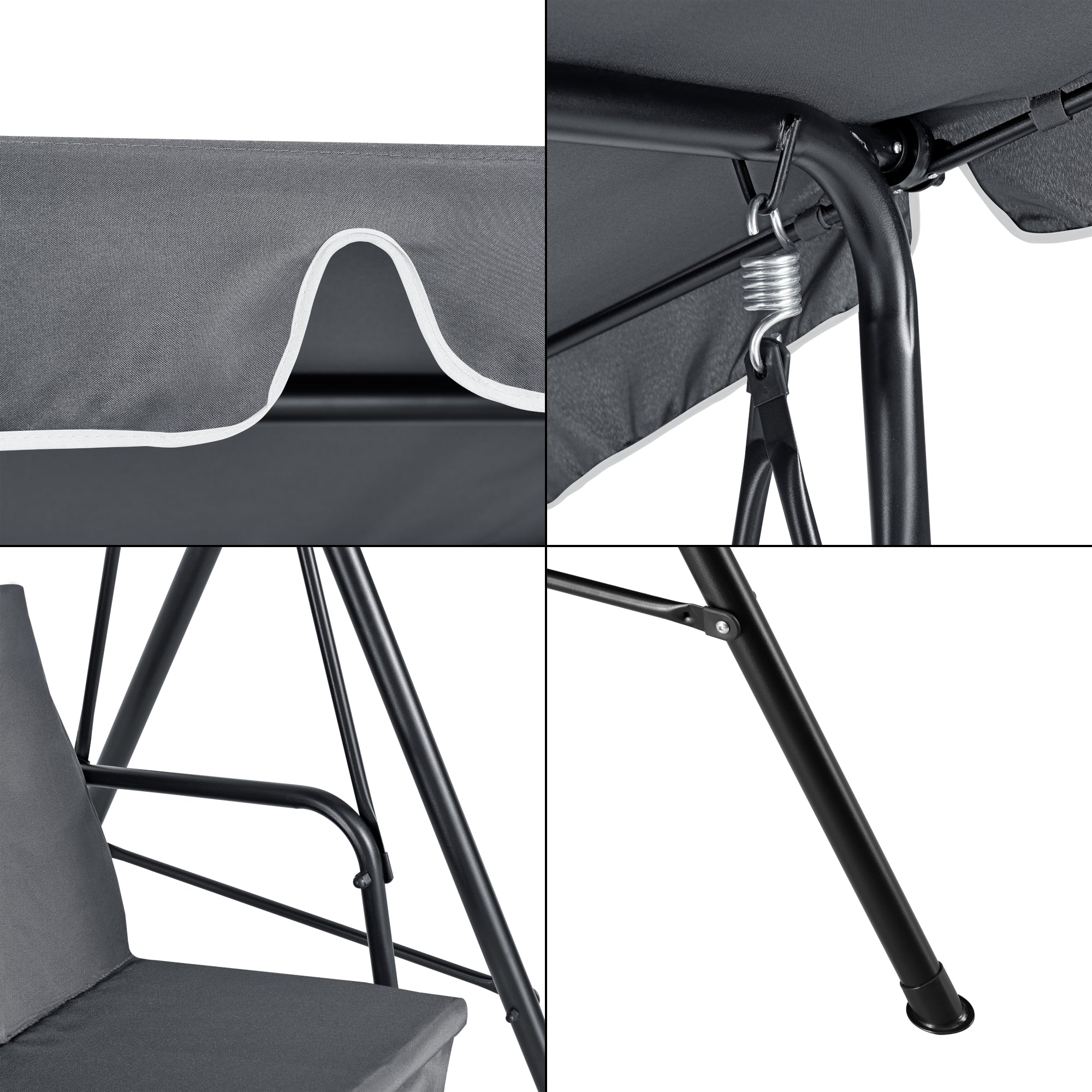 Dondolo da Giardino a 3 Posti di Seduta con Tettuccio Parasole