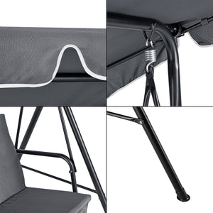 Dondolo da Giardino a 3 Posti di Seduta con Tettuccio Parasole