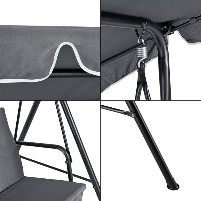 Dondolo da Giardino a 3 Posti di Seduta con Tettuccio Parasole