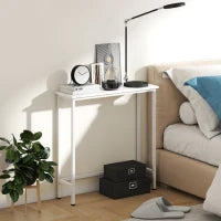 Tavolo Console Tavolino con piedini regolabili, cinghie anti-ribaltamento 75 x 24 x 76 cm per Piccoli Spazi Bianco