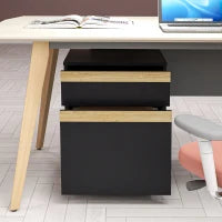 Cassettiera da ufficio con ruote con 2 cassetti scorrevoli porta documenti 48 x 40 x 59,5 cm nero