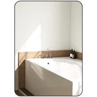 Specchio da parete specchio da bagno rettangolare con cornice in lega di alluminio nero per camera, soggiorno 50 x 70 cm