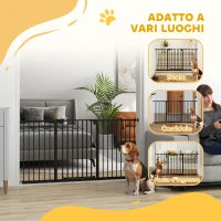 Cancellino per Cani a 3 Estensioni con Larghezza Regolabile fino a 147.5 cm e Chiusura Automatica, Nero