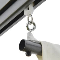 Gazebo Pergola 3x3m da Giardino in Metallo con Tettuccio Scorrevole Bianco Crema, Pergola da Giardino a Parete