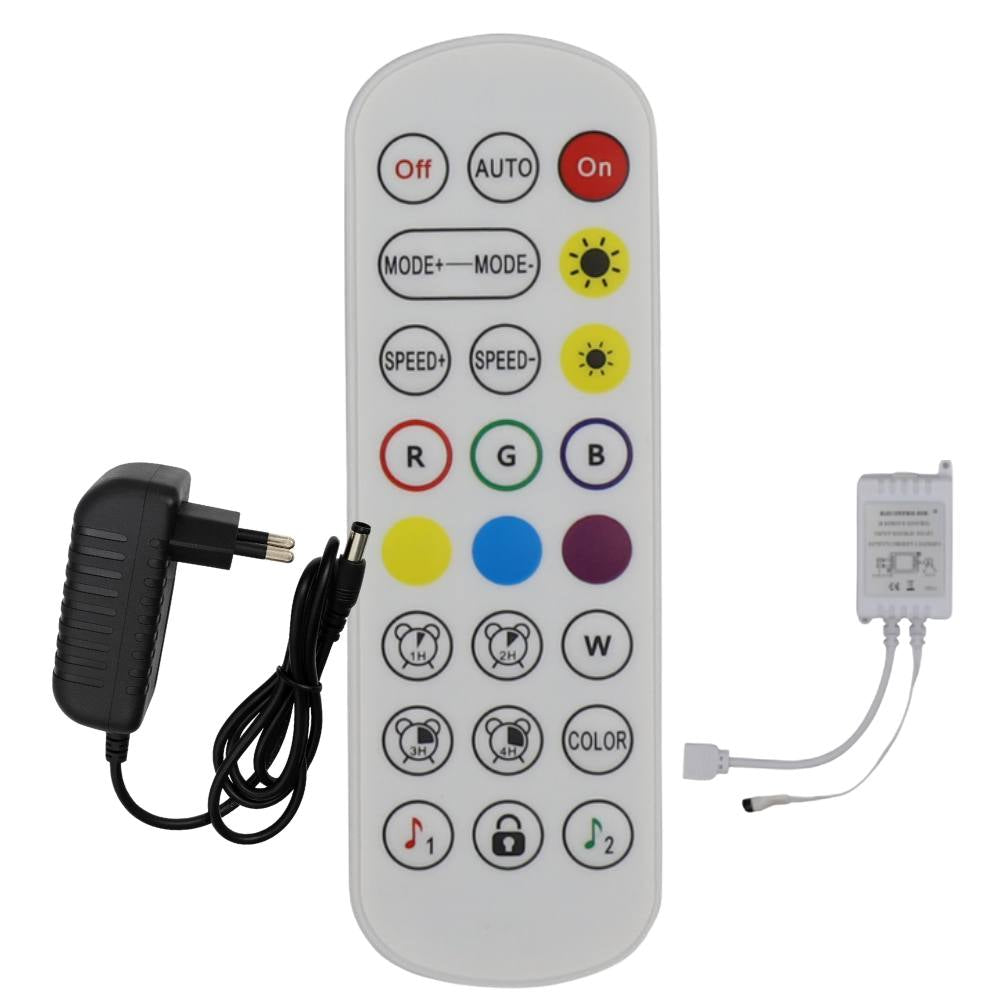 Kit striscia led rgb optonica 4322 5m con alimentatore ir