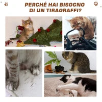 Albero Tiragraffi per Gatti Multi-livello, 2 Piattaforme, 1 Casetta e Corde in Juta, 61x41x96 cm, Beige