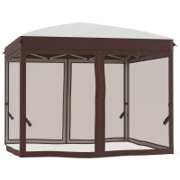 Gazebo da Giardino 3x3 m con Zanzariera e Borsa da Trasporto con Ruote, Color Crema