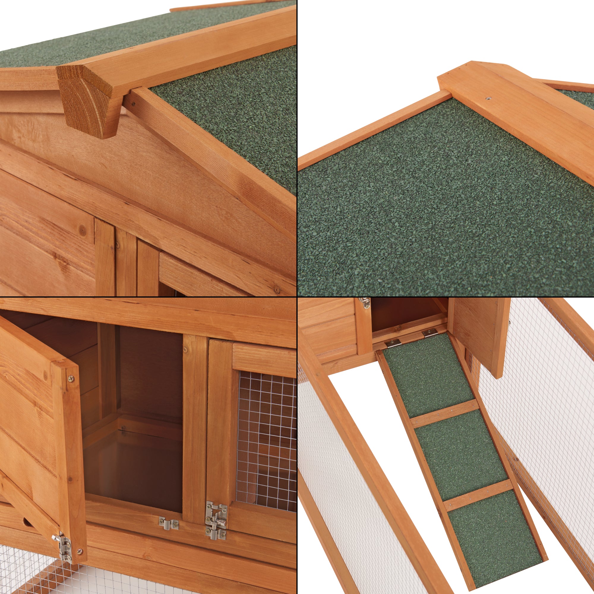 Conigliera 'Oberursel' (AxLxP): 68 x 156 x 52 cm Gabbia Recintata con Casetta in Legno [en.casa]