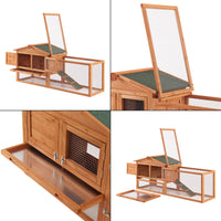 Conigliera 'Oberursel' (AxLxP): 68 x 156 x 52 cm Gabbia Recintata con Casetta in Legno [en.casa]