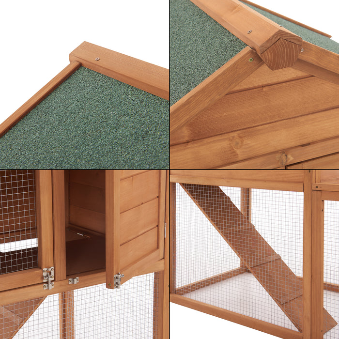 Conigliera 'Kelkheim' (AxLxP) 110 x 160 x 61 cm Gabbia con Casetta e Area Recintata, Struttura in Legno [en.casa]