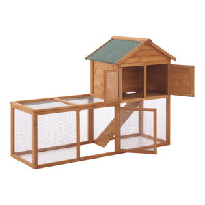 Conigliera 'Kelkheim' (AxLxP) 110 x 160 x 61 cm Gabbia con Casetta e Area Recintata, Struttura in Legno [en.casa]