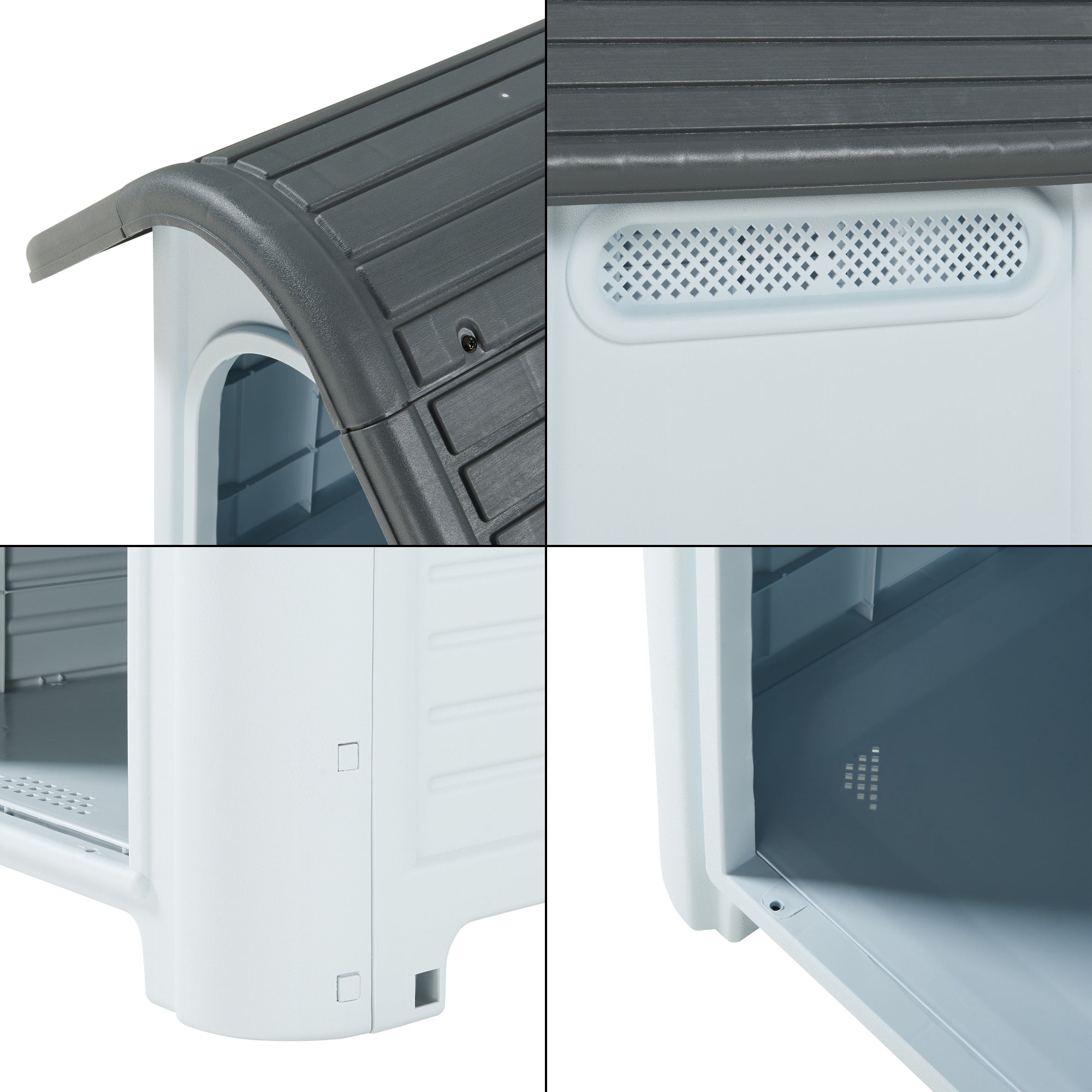 Cuccia per Cani Bello in Plastica 75 x 59 x 66 cm - Bianco / Grigio [en.casa]