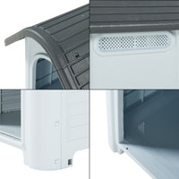 Cuccia per Cani Bello in Plastica 75 x 59 x 66 cm - Bianco / Grigio [en.casa]