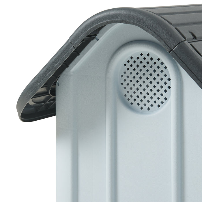 Cuccia per Cani Bello in Plastica 75 x 59 x 66 cm - Bianco / Grigio [en.casa]