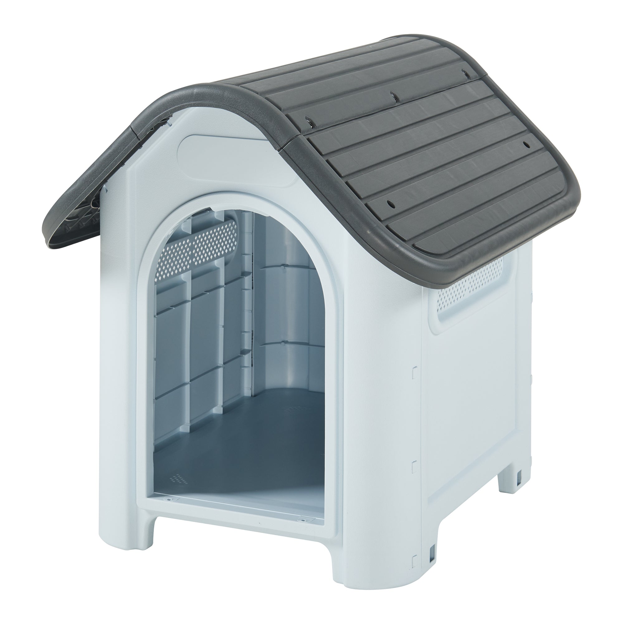 Cuccia per Cani Bello in Plastica 75 x 59 x 66 cm - Bianco / Grigio [en.casa]