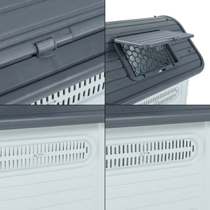 Cuccia per Cani Bello in Plastica 87 x 72 x 75 cm con Lucernario - Bianco / Grigio [en.casa]