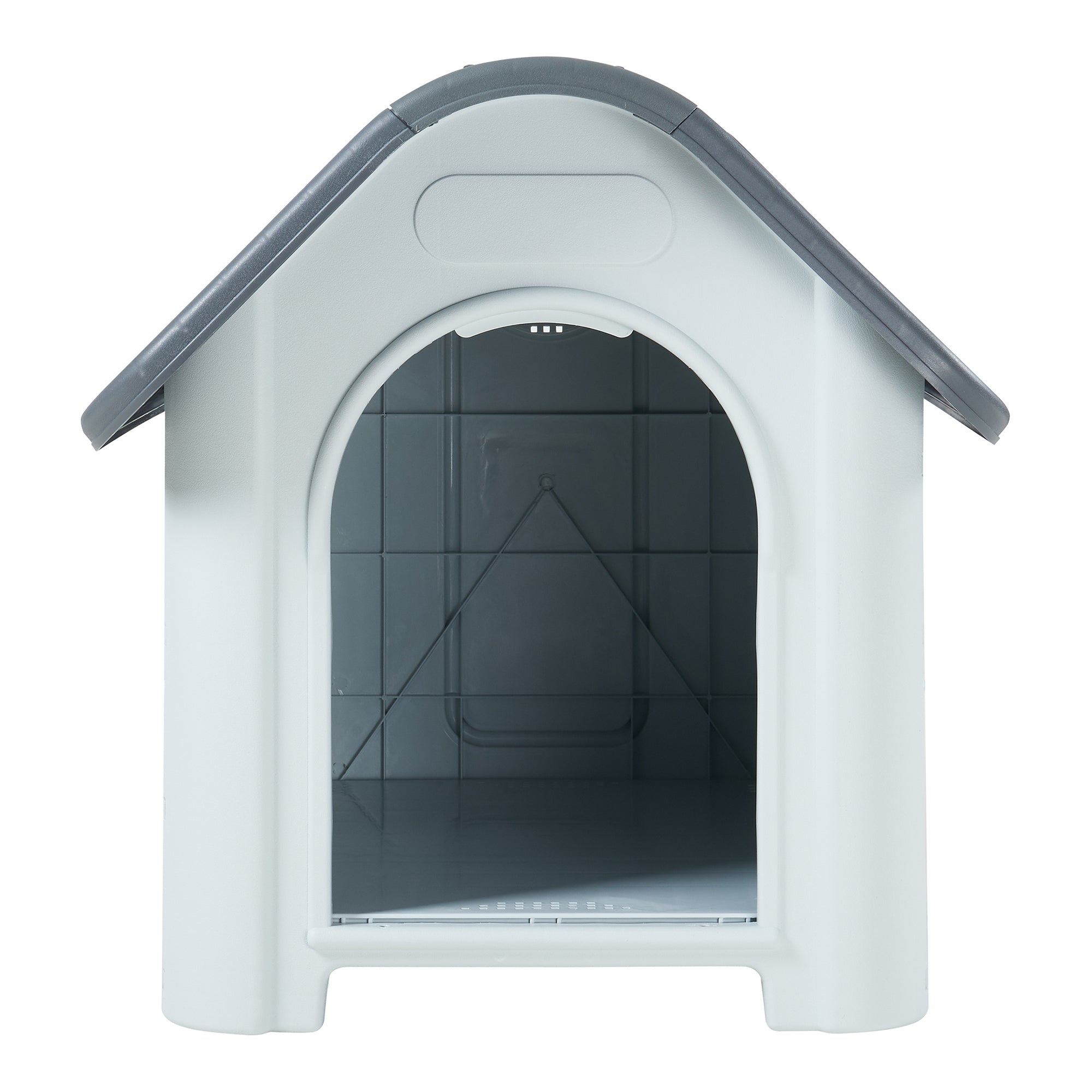 Cuccia per Cani Bello in Plastica 87 x 72 x 75 cm con Lucernario - Bianco / Grigio [en.casa]