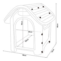 Cuccia per Cani Bello in Plastica 75 x 59 x 66 cm - Bianco / Verde [en.casa]