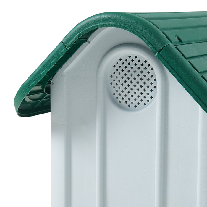 Cuccia per Cani Bello in Plastica 75 x 59 x 66 cm - Bianco / Verde [en.casa]