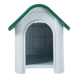 Cuccia per Cani Bello in Plastica 75 x 59 x 66 cm - Bianco / Verde [en.casa]