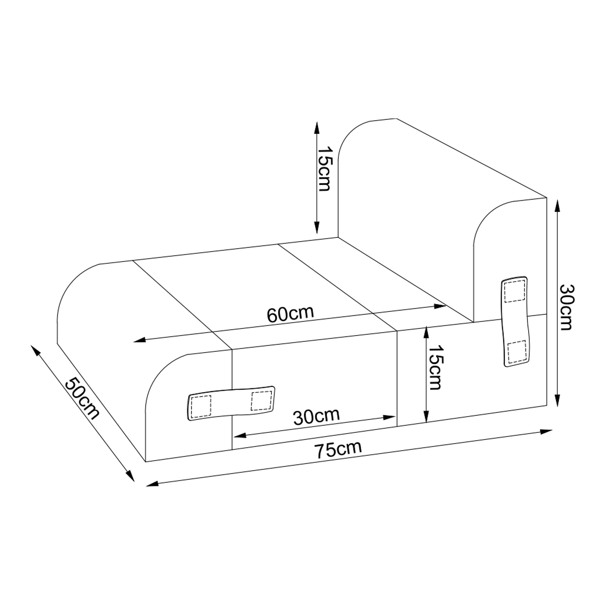 Scaletta Cuccia Modulare Joelerhatra per Animali Domestici in Velluto a Coste - Blu [en.casa]