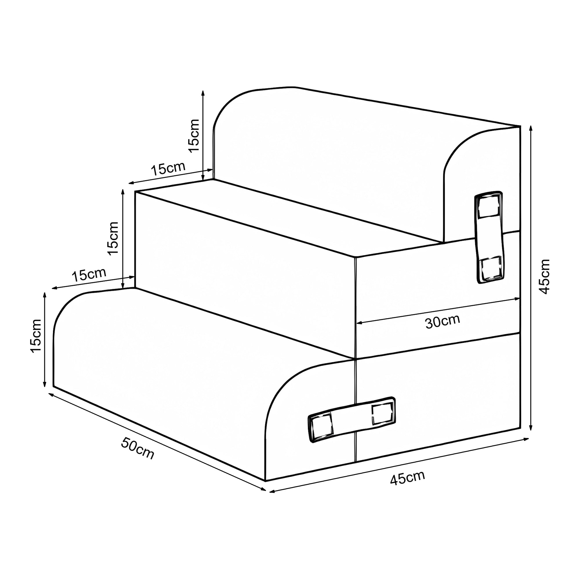 Scaletta Cuccia Modulare Joelerhatra per Animali Domestici in Velluto a Coste - Blu [en.casa]