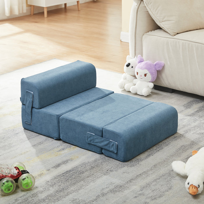 Scaletta Cuccia Modulare Joelerhatra per Animali Domestici in Velluto a Coste - Blu [en.casa]